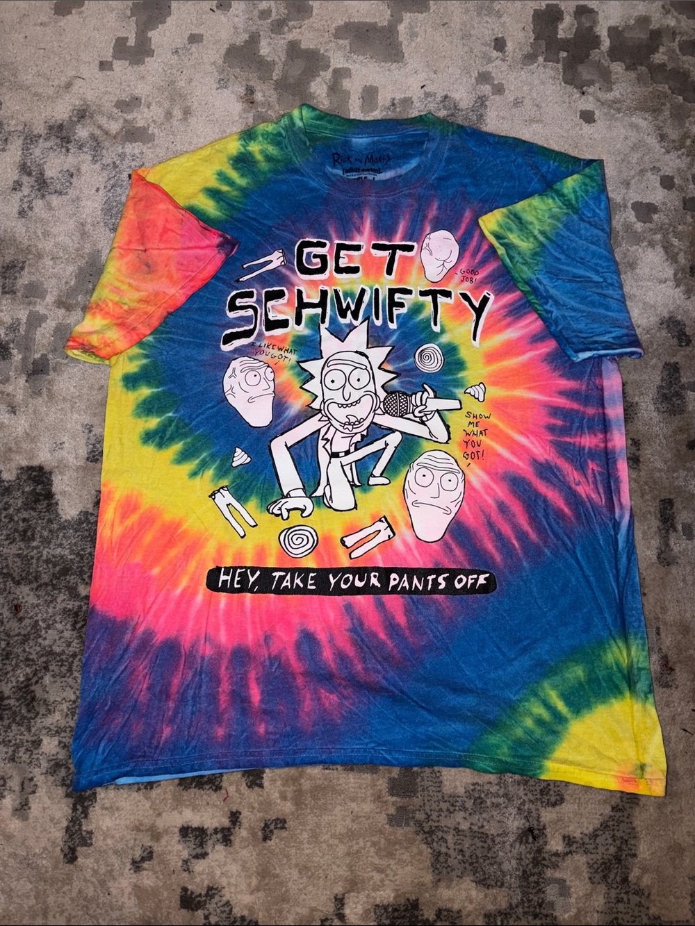 Rick and Morty Men's Tie-Dye "Get Schwifty" Graphic Tee - Multi